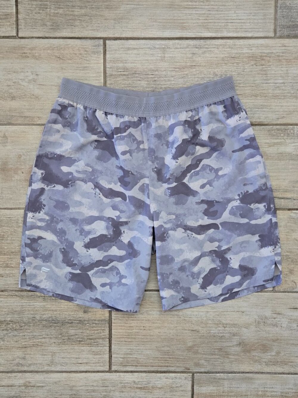 Fabletics The Fundamental Short Men Grey Camo Pull On Gym Performance Active M